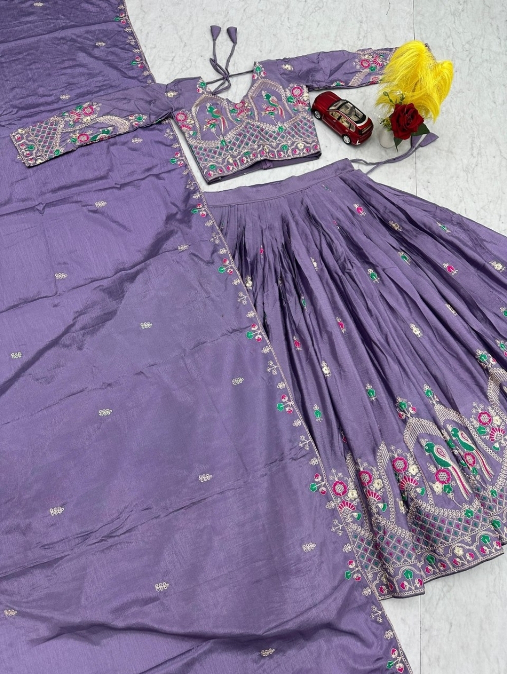 Purple Lehenga Set Indian Lehenga Choli for Wedding, Sangeet, Reception, Eid - Picture 3 of 7